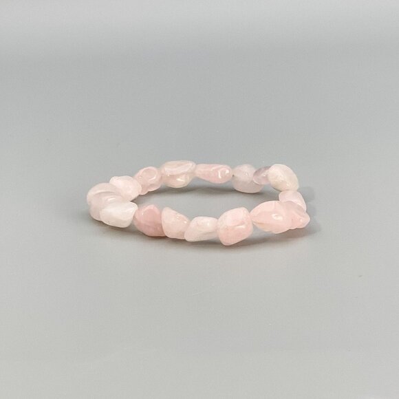 Rose Quartz Chakra Boho Stretch Bracelet, The Stone of Love, Anniversary Gift Id - Picture 1 of 9